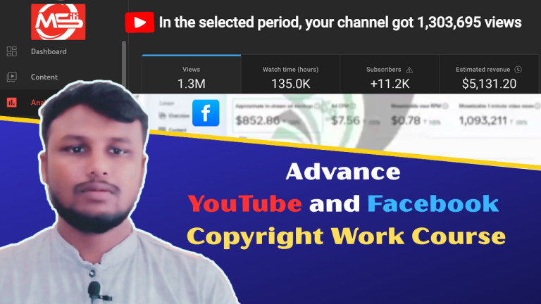 Advance YouTube and Facebook Copyright Work, Earning Challenge Course