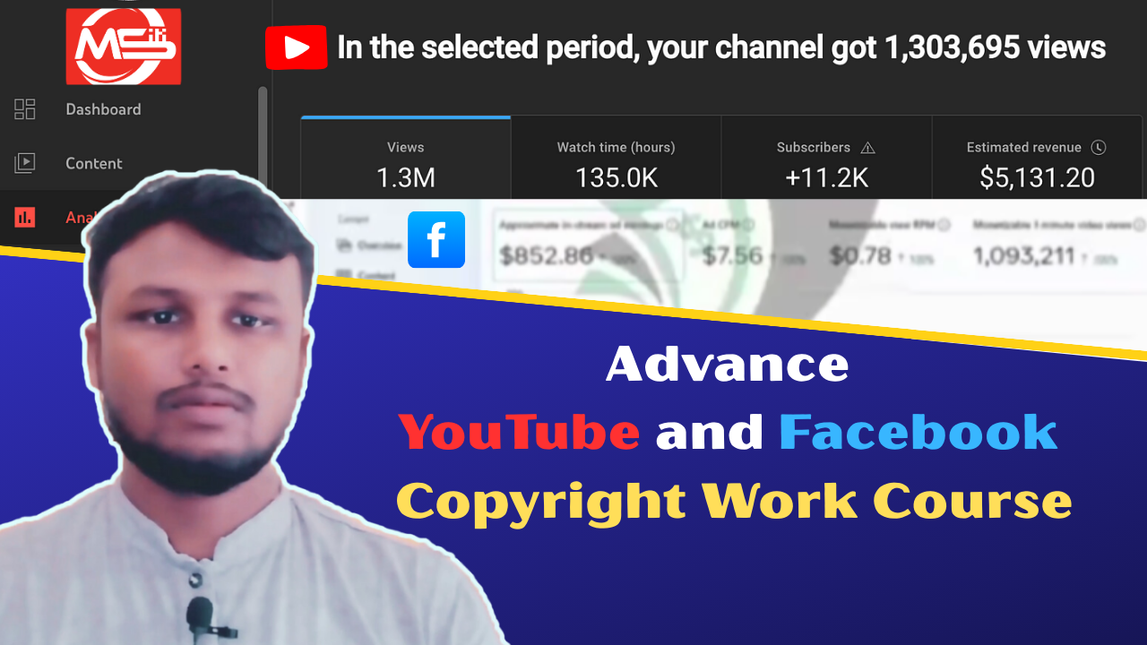 Advance YouTube and Facebook Copyright Work, Earning Challenge Course